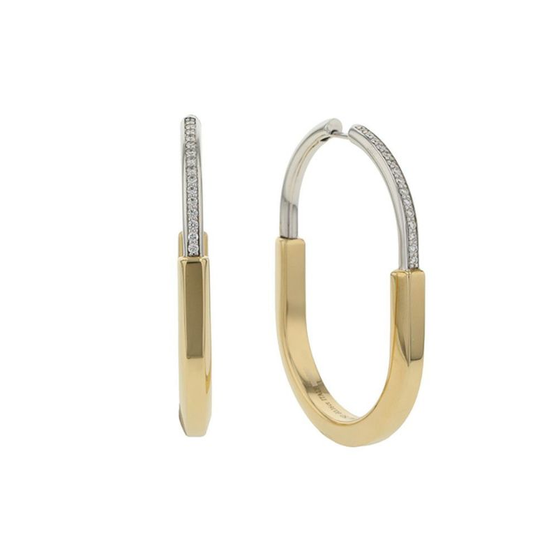 ティファニー ピアス ロック ピアス エクストララージ ダイヤモンド 計0.32ct K18YG/K18WG Tiffany&Co. ジュエリー