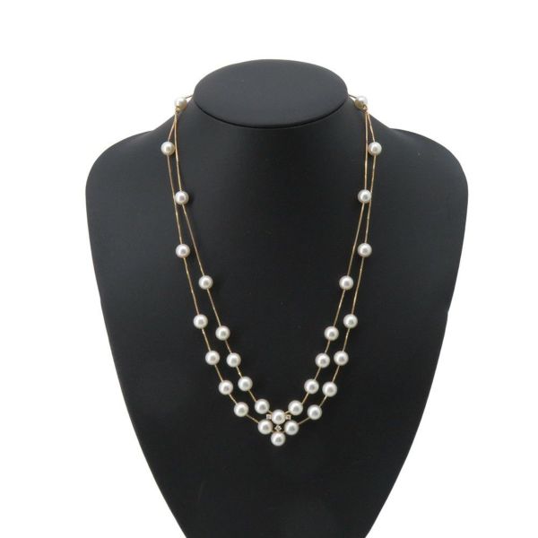 タサキ ネックレス ステーション ダイヤモンド 0.11ct あやこ真珠 K18YGイエローゴールド TASAKI 2連 ジュエリー