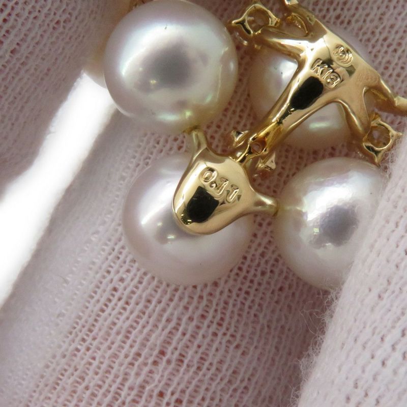 タサキ ネックレス ステーション ダイヤモンド 0.11ct あやこ真珠 K18YGイエローゴールド TASAKI 2連 ジュエリー