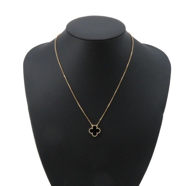 ヴァンクリーフ&アーペル ネックレス ヴィンテージ アルハンブラ ペンダント オニキス K18YGイエローゴールド VCARA4580