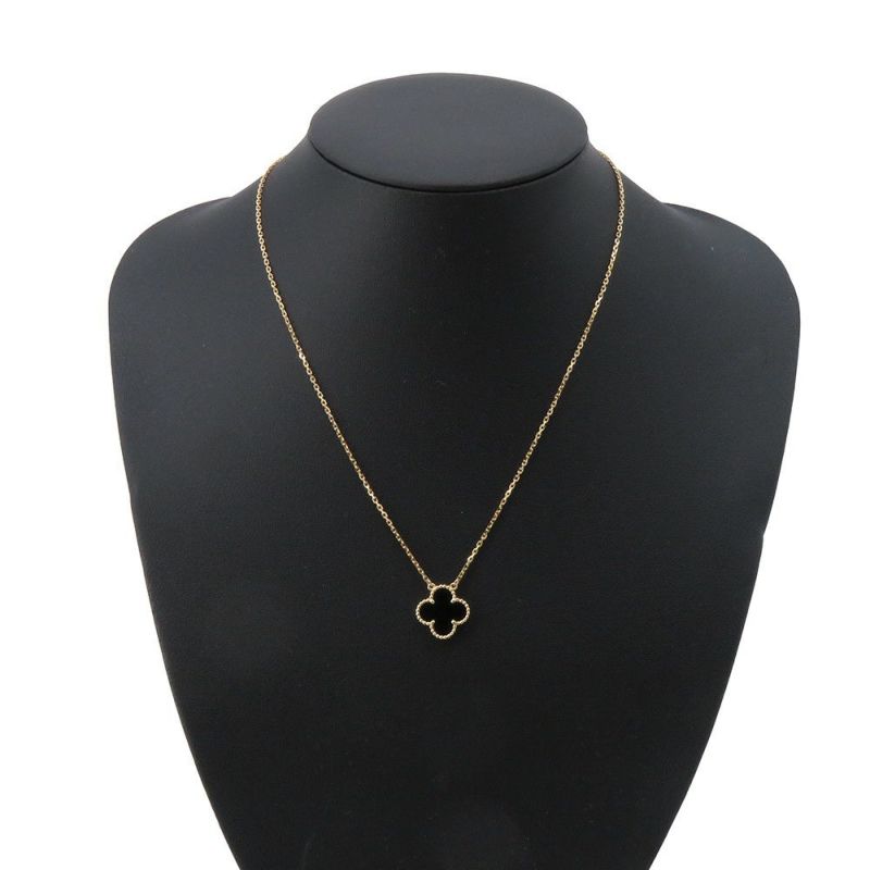 ヴァンクリーフ&アーペル ネックレス ヴィンテージ アルハンブラ ペンダント オニキス K18YGイエローゴールド VCARA4580