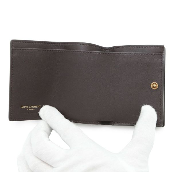 サンローランパリ 三つ折り財布 オリガミ タイニー ウォレット ハート柄 レザー SAINT LAURENT PARIS