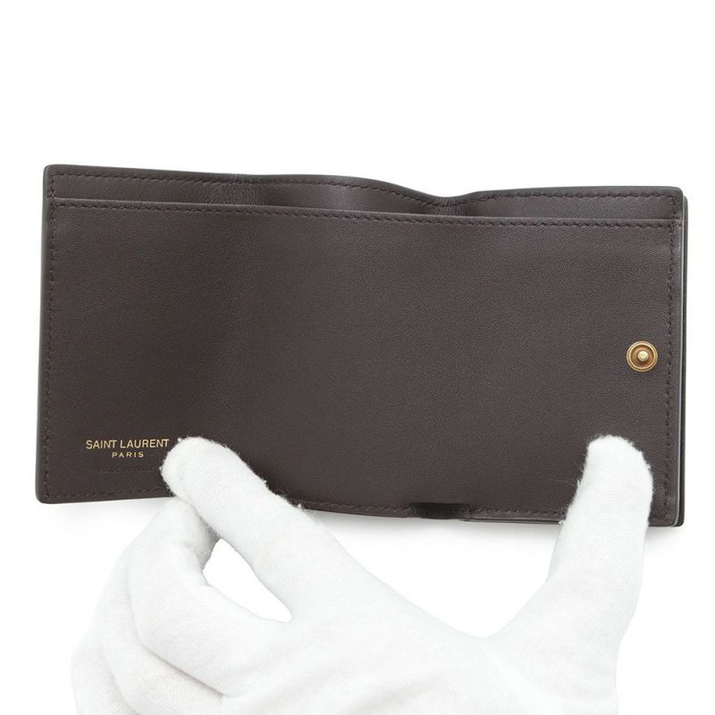 サンローランパリ 三つ折り財布 オリガミ タイニー ウォレット ハート柄 レザー SAINT LAURENT PARIS