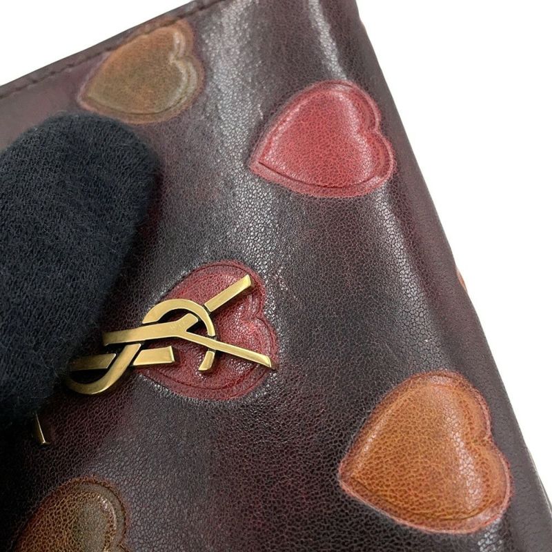 サンローランパリ 三つ折り財布 オリガミ タイニー ウォレット ハート柄 レザー SAINT LAURENT PARIS