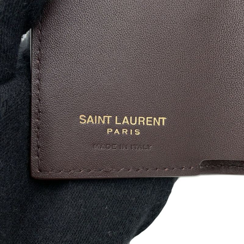 サンローランパリ 三つ折り財布 オリガミ タイニー ウォレット ハート柄 レザー SAINT LAURENT PARIS
