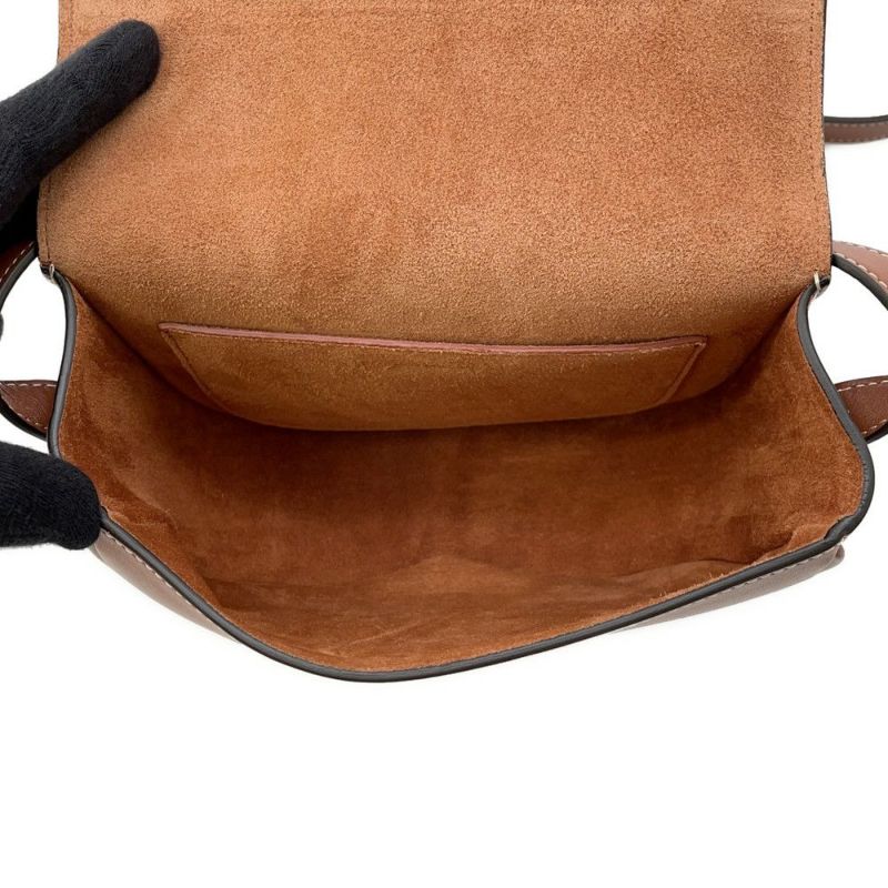 セリーヌ ショルダーバッグ キュイル トリオンフ フォルコ カーフレザー 198263DU9.04LU CELINE ブラウン