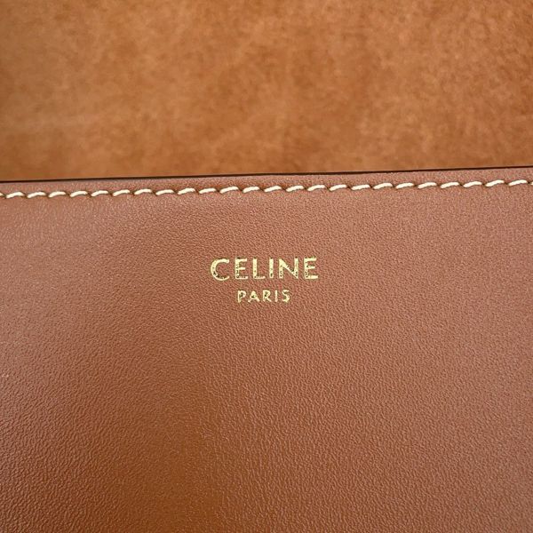 セリーヌ ショルダーバッグ キュイル トリオンフ フォルコ カーフレザー 198263DU9.04LU CELINE ブラウン