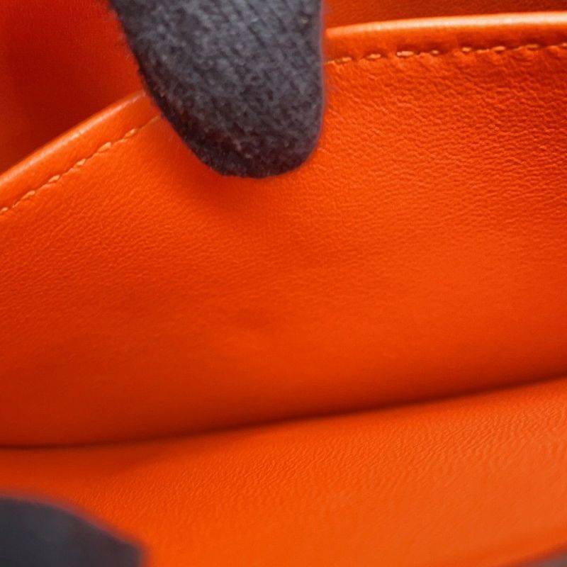 エルメス ショルダーバッグ ミニ コンスタンス オレンジ/ゴールド金具 リザード □K刻印 HERMES Constance