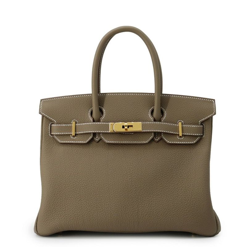 エルメス バーキン30 エトゥープ/ゴールド金具 トゴ W刻印 HERMES Birkin ハンドバッグ