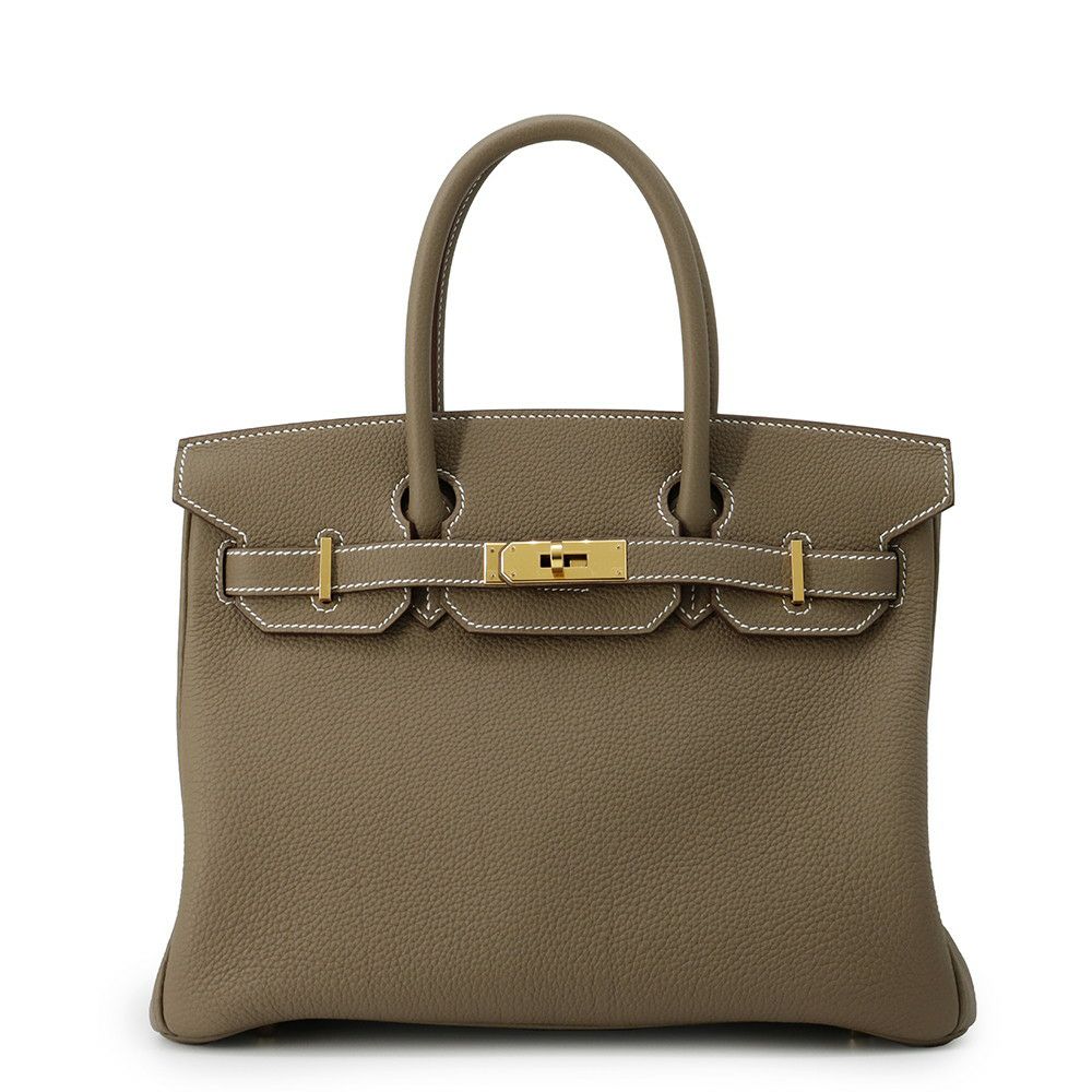 エルメス バーキン30 エトゥープ/ゴールド金具 トゴ W刻印 HERMES Birkin ハンドバッグ