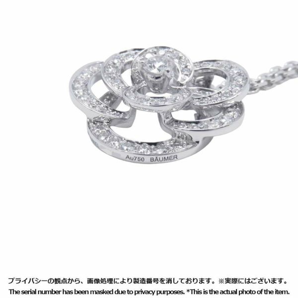 シャネル ネックレス カメリア コレクション ミディアム ダイヤモンド 64P 計約0.85ct K18WG J2580 ペンダント