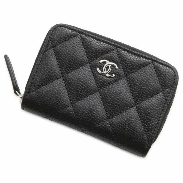 シャネル コインケース クラシック ジップコインパース マトラッセ ココマーク キャビアスキン AP0216 CHANEL 小銭入れ