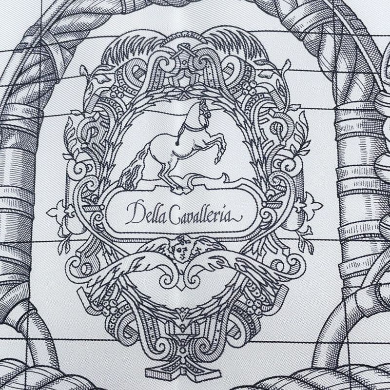 エルメス スカーフ カレ45 デラ カヴァレリア GAVROCHE DELLA CAVALLERIA SCARF シルク 黒 プチカレ