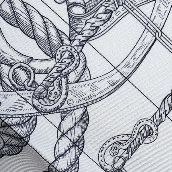 エルメス スカーフ カレ45 デラ カヴァレリア GAVROCHE DELLA CAVALLERIA SCARF シルク 黒 プチカレ