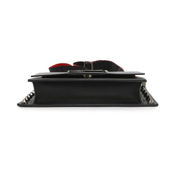 クリスチャン・ルブタン ショルダーバッグ ウォールストラップ モノグラム レザー スタッズ Christian Louboutin 黒