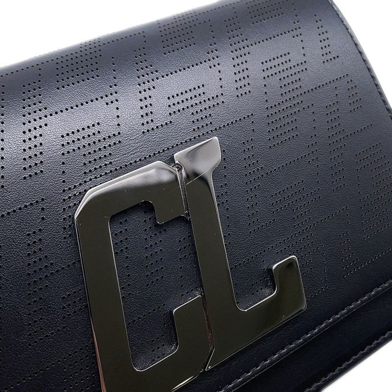 クリスチャン・ルブタン ショルダーバッグ ウォールストラップ モノグラム レザー スタッズ Christian Louboutin 黒