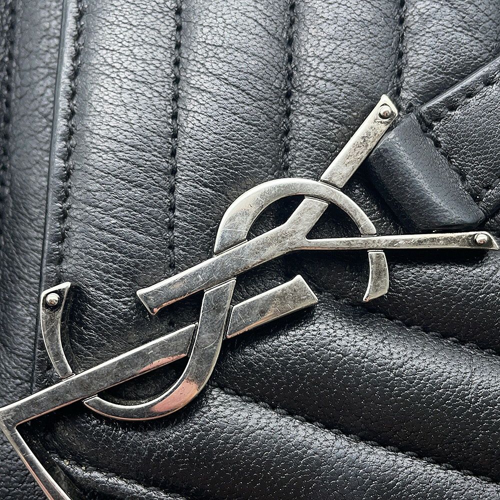 サンローランパリ ハンドバッグ カレッジ レザー 428056 SAINT LAURENT PARIS 2wayチェーンショルダーバッグ 黒