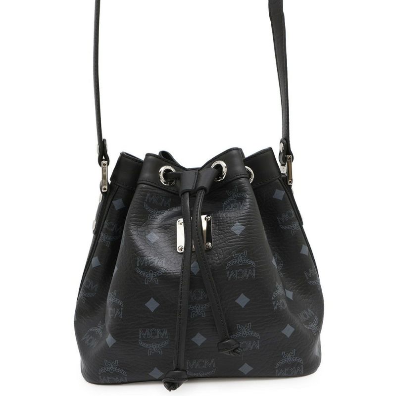 エムシーエム ショルダーバッグ ヴィセトス ロゴ レザー MCM バッグ ハンドバッグ 黒