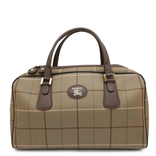 バーバリー ボストンバッグ チェック キャンバス BURBERRY