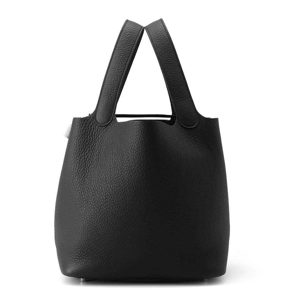 エルメス ハンドバッグ ピコタンロックMM ブラック/シルバー金具 トリヨンクレマンス K刻印 HERMES トートバッグ 黒