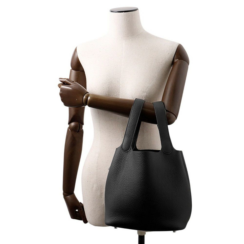 エルメス ハンドバッグ ピコタンロックMM ブラック/シルバー金具 トリヨンクレマンス K刻印 HERMES トートバッグ 黒