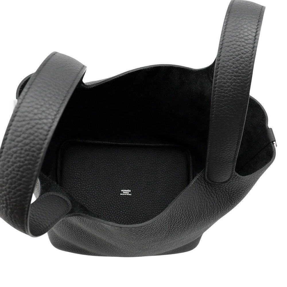 エルメス ハンドバッグ ピコタンロックMM ブラック/シルバー金具 トリヨンクレマンス K刻印 HERMES トートバッグ 黒