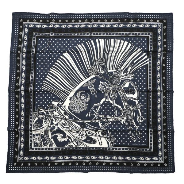 エルメス カレ65 シュヴァル・パンク・バンダナ CHEVAL PUNK BANDANA カシミヤ シルク HERMES