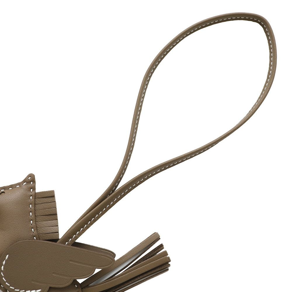 エルメス バッグチャーム ロデオ ペガサスPM エトゥープ ラムスキン W刻印 HERMES