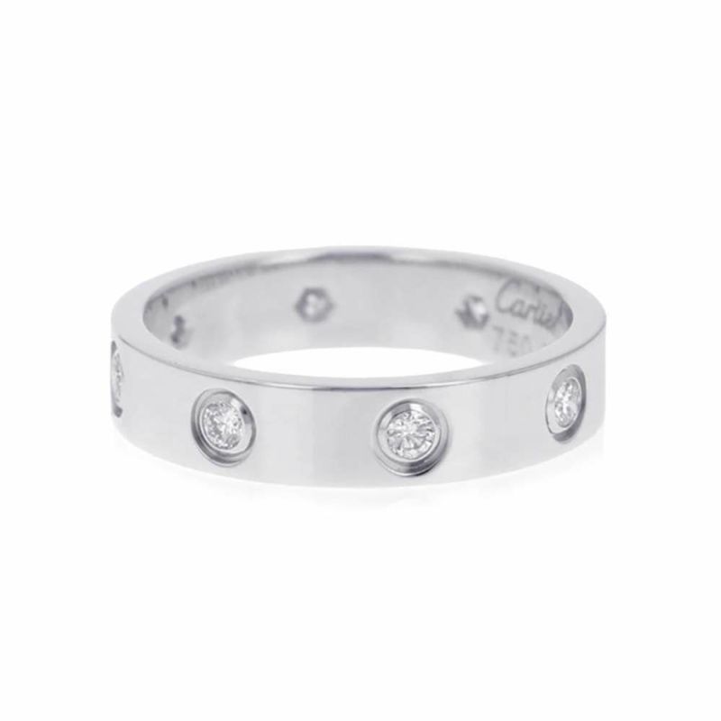 カルティエ リング ミニ ラブリング ダイヤモンド 8P K18WG B4050650 ジュエリー 指輪