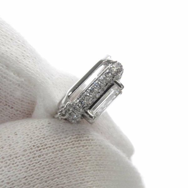 グラフ ネックレス アイコン ダイヤモンド エメラルドカット 中石0.52ct 48P 計0.30ct K18WG ペンダント GIA鑑定書付き