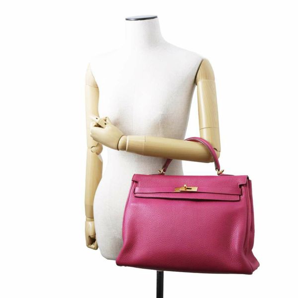 エルメス ハンドバッグ ケリー35 内縫い トスカ/ゴールド金具 トリヨンクレマンス □O刻印 2way