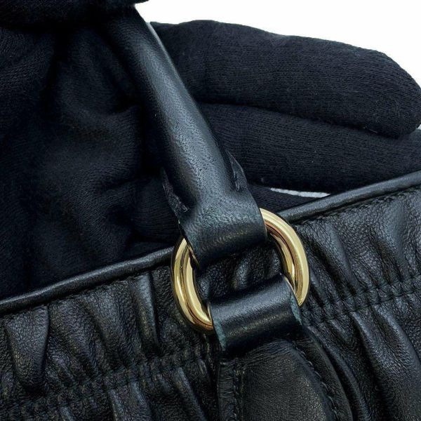 プラダ ハンドバッグ ギャザー レザー 1BA172 PRADA バッグ 2way