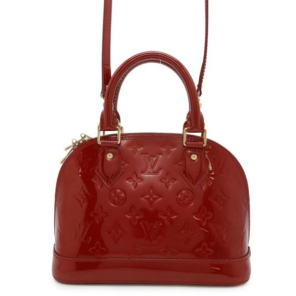 ルイヴィトン ハンドバッグ モノグラム・ヴェルニ アルマBB M91606 LOUIS VUITTON 2way レッド