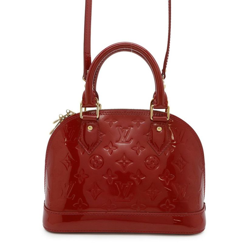 ルイヴィトン ハンドバッグ モノグラム・ヴェルニ アルマBB M91606 LOUIS VUITTON 2way レッド