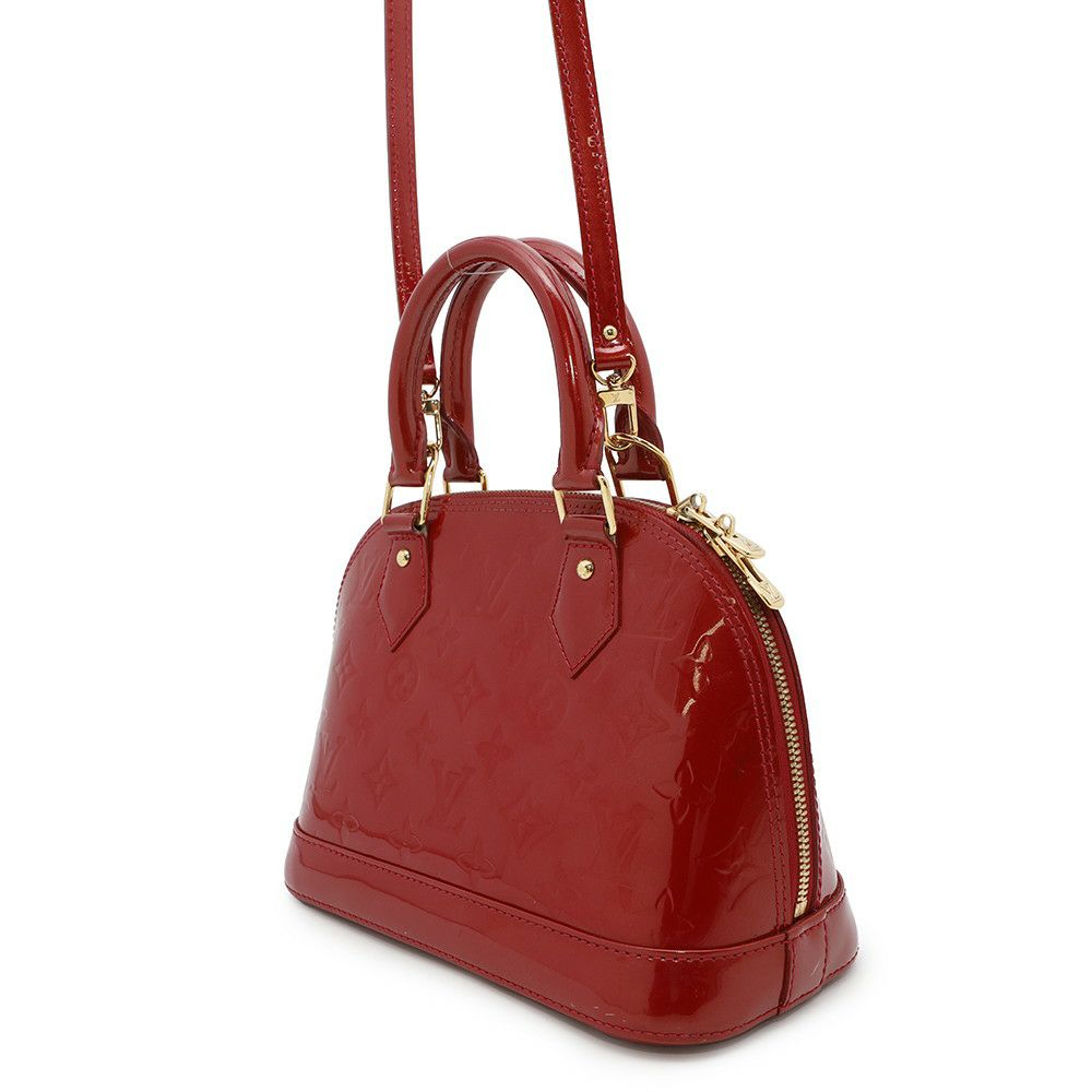 ルイヴィトン ハンドバッグ モノグラム・ヴェルニ アルマBB M91606 LOUIS VUITTON 2way レッド