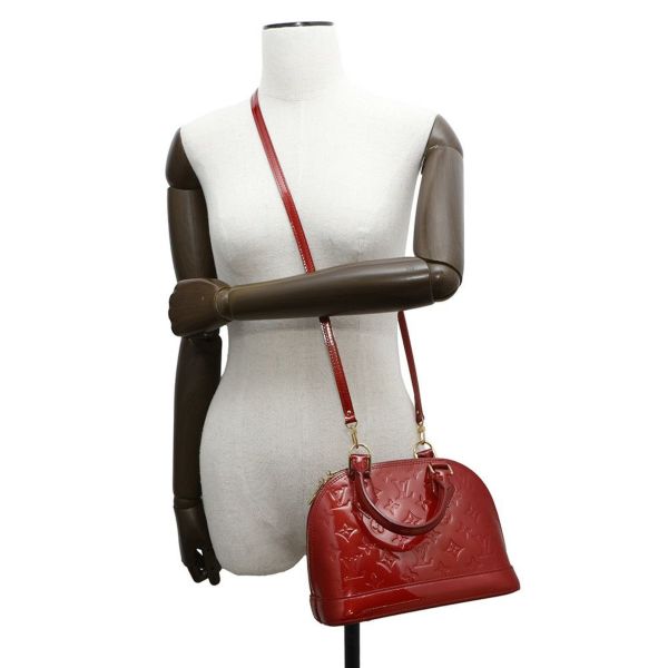 ルイヴィトン ハンドバッグ モノグラム・ヴェルニ アルマBB M91606 LOUIS VUITTON 2way レッド