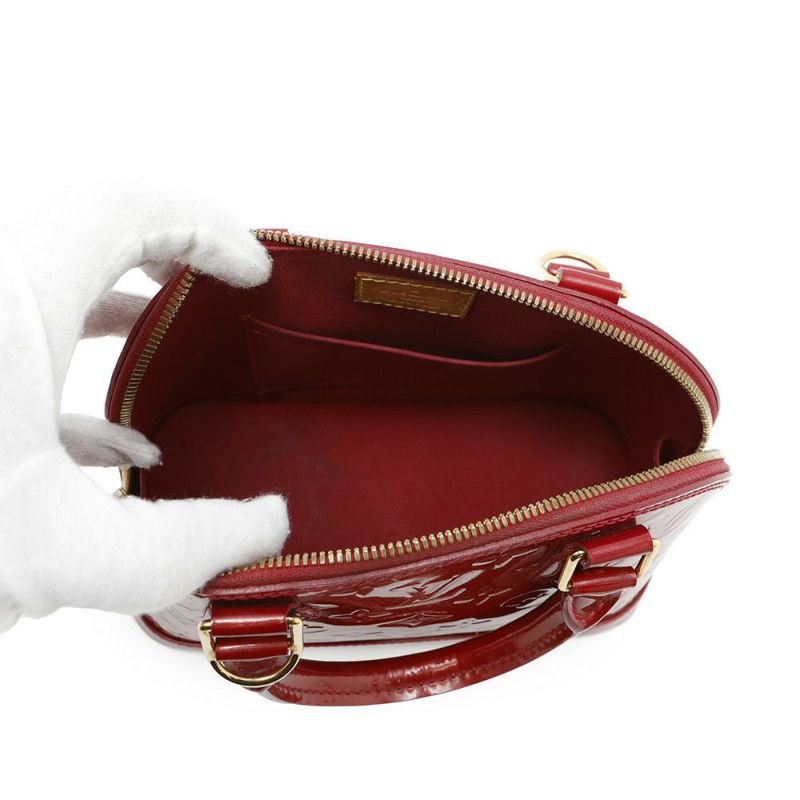 ルイヴィトン ハンドバッグ モノグラム・ヴェルニ アルマBB M91606 LOUIS VUITTON 2way レッド