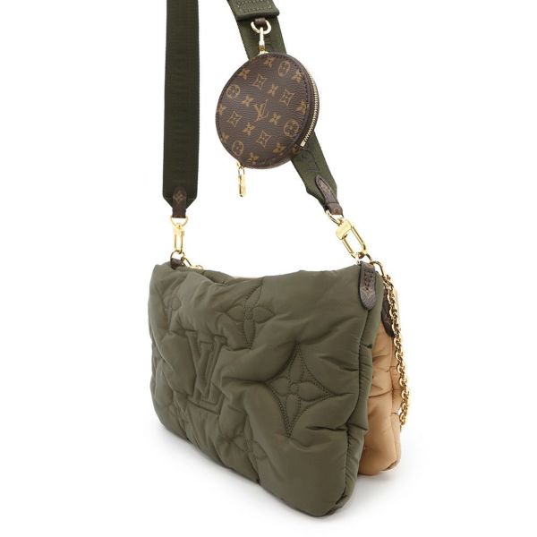 【美品】Louis Vuitton ゴールドレザーショルダーバッグ ルイヴィトン ショルダーバッグ モノグラム LVピロー マキシ
