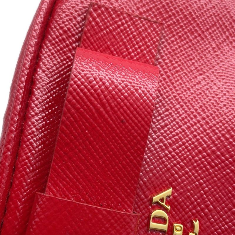 プラダ ショルダーバッグ ロゴ リボン レザー PRADA ポシェット バッグ