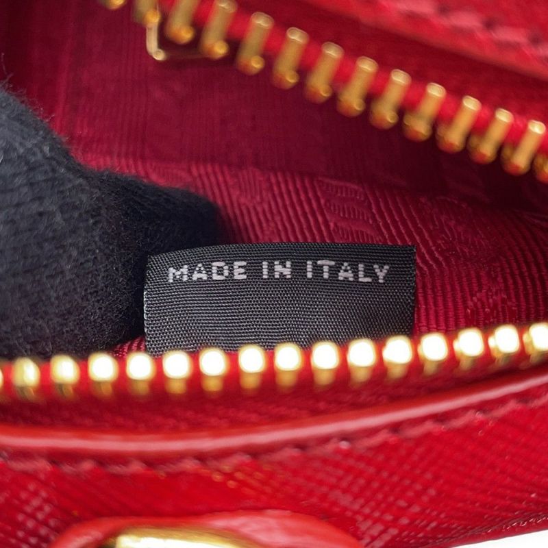 プラダ ショルダーバッグ ロゴ リボン レザー PRADA ポシェット バッグ