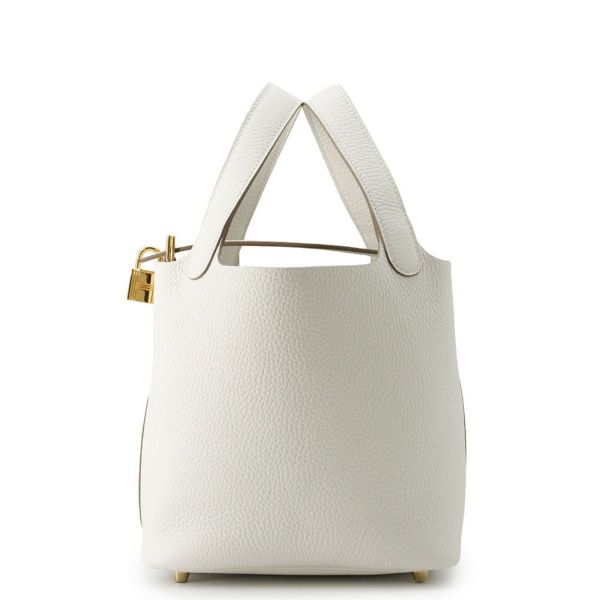 エルメス ハンドバッグ ピコタンロックPM グリスペール/ゴールド金具 トリヨンクレマンス W刻印 HERMES トートバッグ