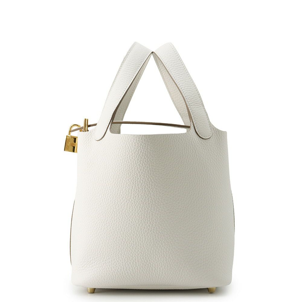 エルメス ハンドバッグ ピコタンロックPM グリスペール/ゴールド金具 トリヨンクレマンス W刻印 HERMES トートバッグ