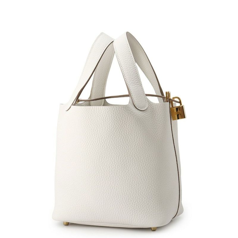 エルメス ハンドバッグ ピコタンロックPM グリスペール/ゴールド金具 トリヨンクレマンス W刻印 HERMES トートバッグ