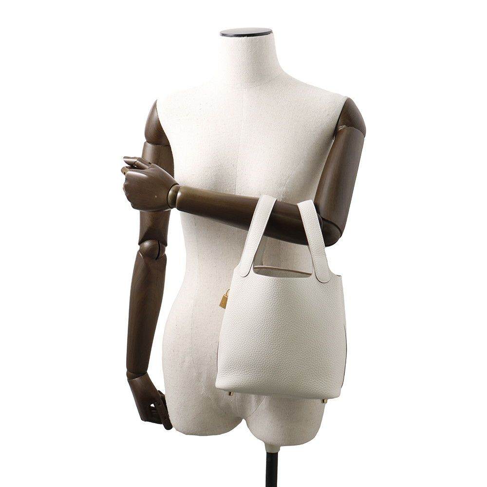 エルメス ハンドバッグ ピコタンロックPM グリスペール/ゴールド金具 トリヨンクレマンス W刻印 HERMES トートバッグ