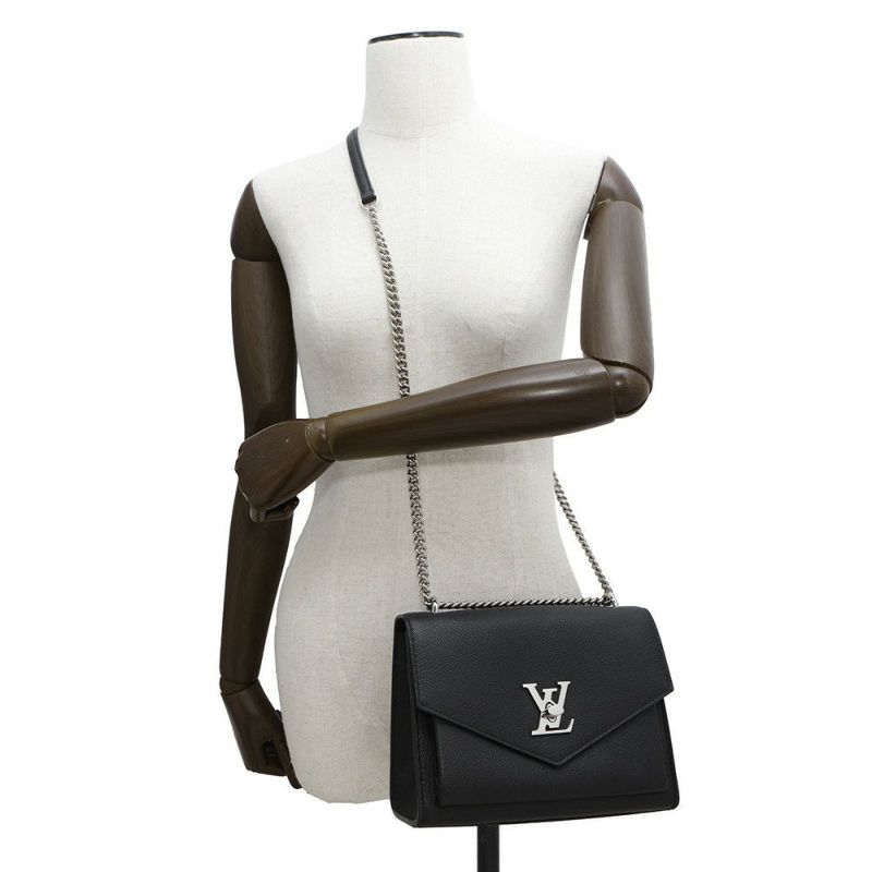ルイヴィトン チェーンショルダーバッグ ソフトカーフレザー マイロックミー・チェーン M51418 LOUIS VUITTON ブラック 黒