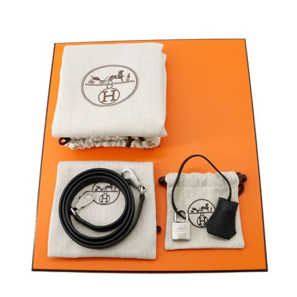 エルメス ハンドバッグ ケリー25 内縫い ブラック/シルバー金具 トゴ W刻印 HERMES Kelly 2wayバッグ 黒