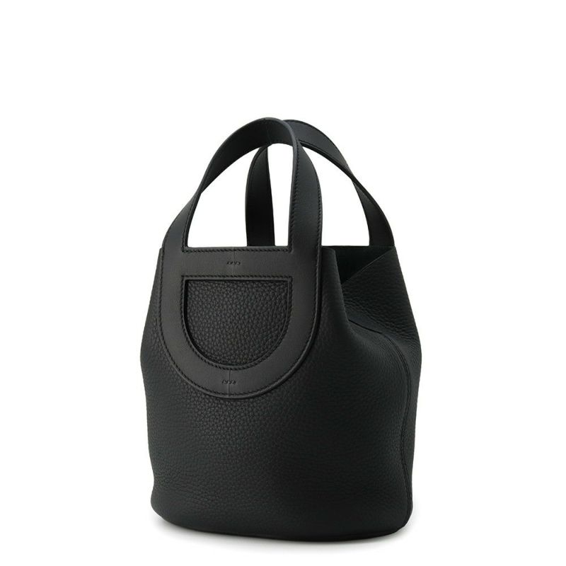 エルメス トートバッグ インザループ 18 ブラック/ゴールド金具 トリヨンクレマンス/スイフト W刻印 黒