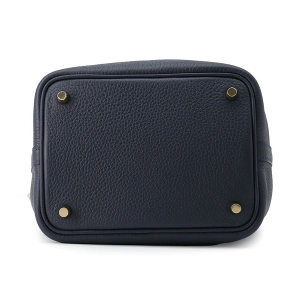 エルメス ハンドバッグ ピコタンロックPM ブルーニュイ/ゴールド金具 トリヨンクレマンス K刻印