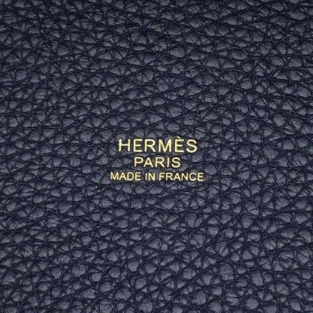 エルメス ハンドバッグ ピコタンロックPM ブルーニュイ/ゴールド金具 トリヨンクレマンス K刻印