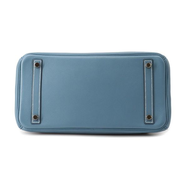 エルメス バーキン30 ブルージーン/シルバー金具 スイフト □L刻印 HERMES Birkin ハンドバッグ